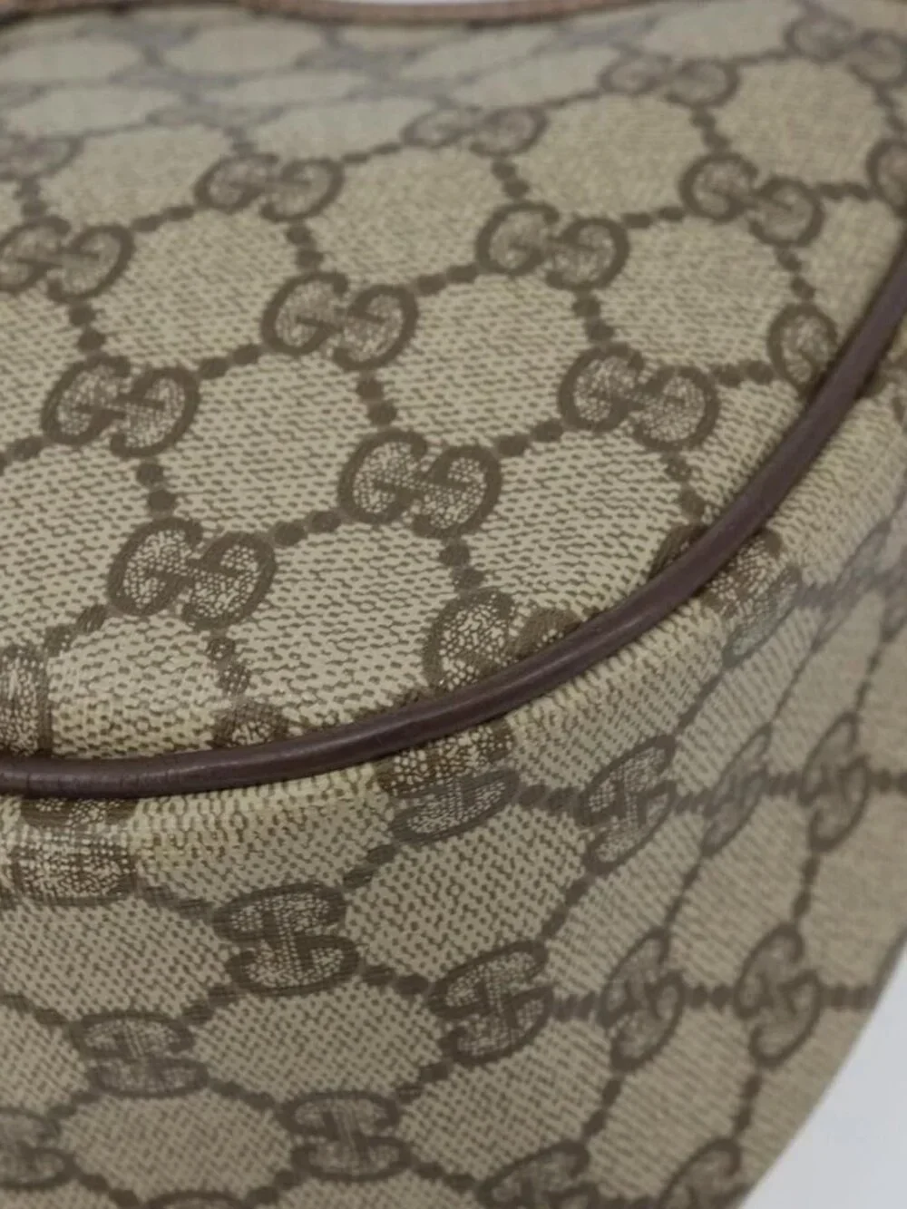 GUCCI GG Supreme Web Sherry Line Bag PVC Beige Gold 89 02 077 Auth 133234 - Picture 4 of 16